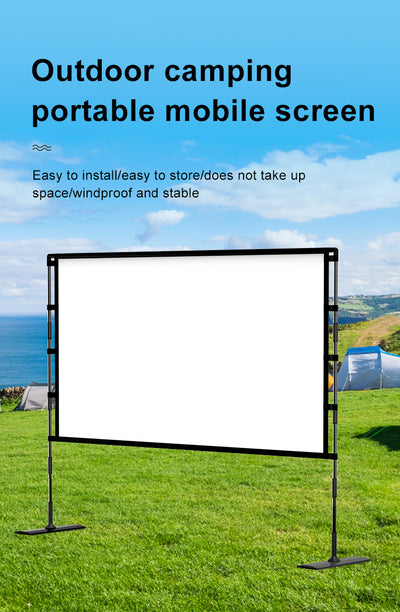 Projector Screen and Easy Stand, lejiada Upgraded Large Projection Screen Anti Crase Foldable with Carry Bag for Party Outdoor Movie Nights, Film Festivals, Business Presentations, Meetings, Home