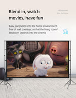 Projector Velcro Screen and Stand, lejiada Upgraded Large Projection Screen Anti Crase Foldable with Carry Bag for Party Outdoor Movie Nights, Film Festivals, Business Presentations, Meetings, Home