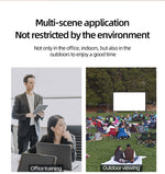 Projector Velcro Screen and Stand, lejiada Upgraded Large Projection Screen Anti Crase Foldable with Carry Bag for Party Outdoor Movie Nights, Film Festivals, Business Presentations, Meetings, Home