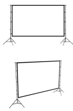 Projector Velcro Screen and Stand, lejiada Upgraded Large Projection Screen Anti Crase Foldable with Carry Bag for Party Outdoor Movie Nights, Film Festivals, Business Presentations, Meetings, Home