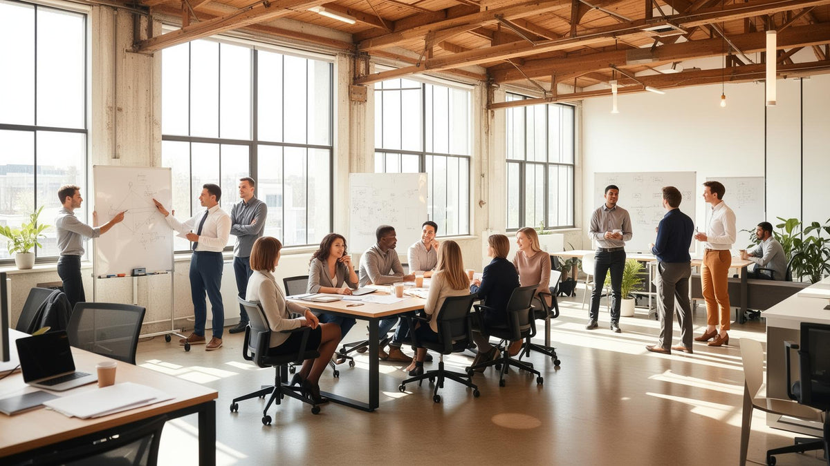 NovixScreen team collaborating in a modern office space