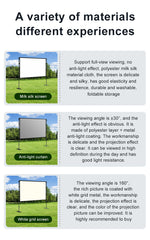 Projector Screen and Easy Stand, lejiada Upgraded Large Projection Screen Anti Crase Foldable with Carry Bag for Party Outdoor Movie Nights, Film Festivals, Business Presentations, Meetings, Home